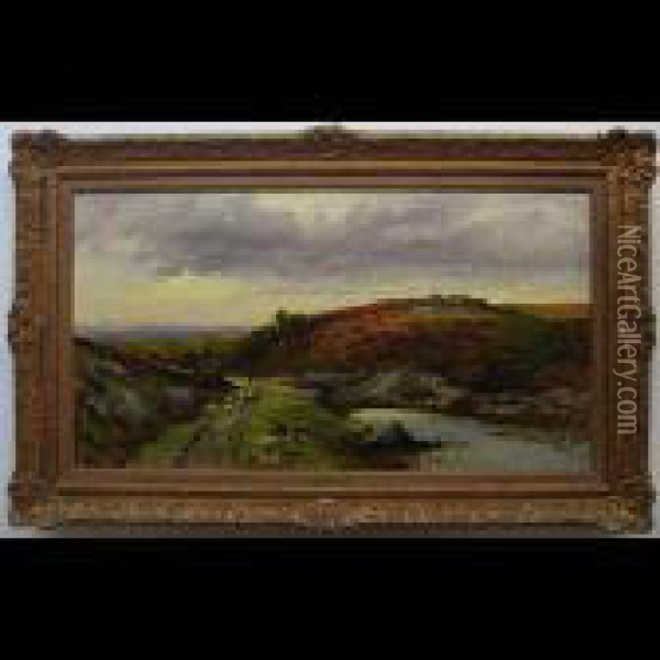 Highland Landscape Oil Painting - Benjamin Williams Leader