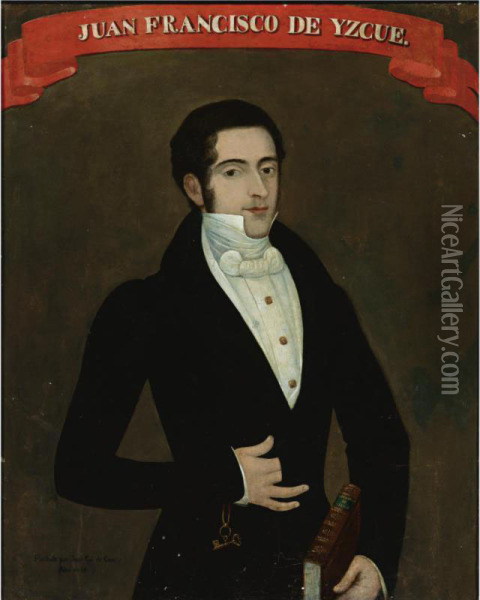 Retrato De Don Juan Francisco De Yzcue Y Saenz De Texada Oil Painting - Jose Gil De Castro Y Morales