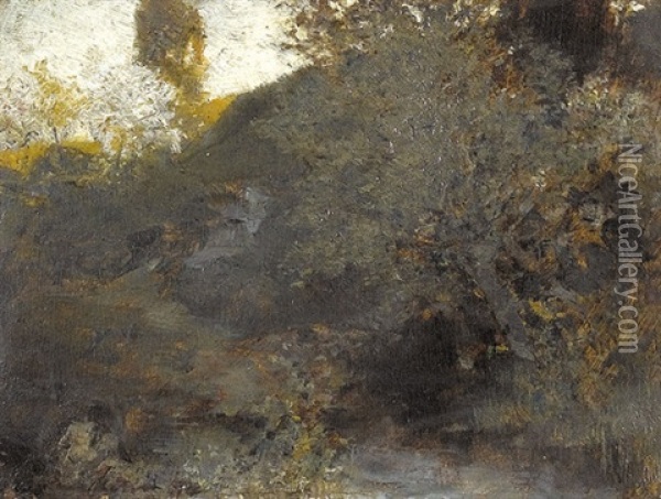 Landschaftspartie Mit Hang Oil Painting - Albert von Keller