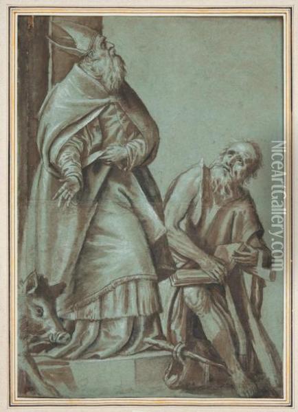 Saint Antoine Et Saint Paul Ermite Oil Painting - Paolo Veronese (Caliari)