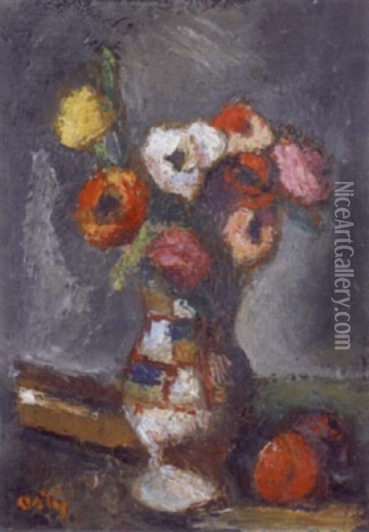 Vase De Fleurs Oil Painting - Manuel Ortiz De Zarate