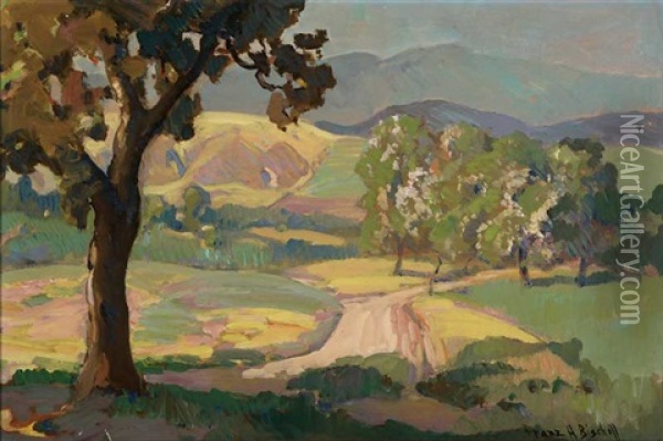 Summer Valley Landscape Oil Painting - Franz Arthur Bischoff