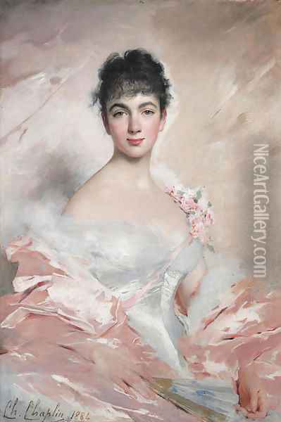 Femme en rose Oil Painting - Charles Chaplin