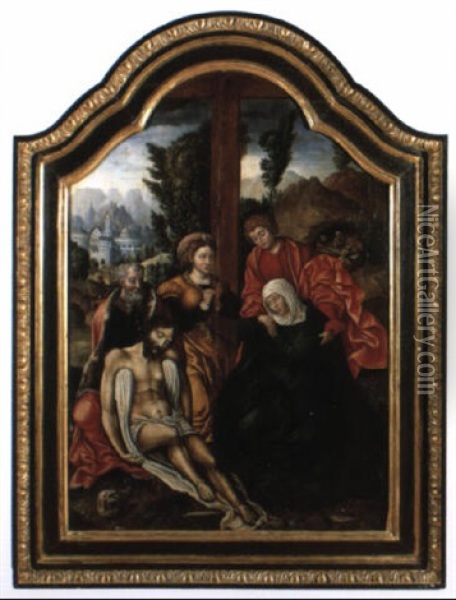 La Deploration Sur Le Corps Du Christ Mort Oil Painting - Pieter Coecke van Aelst the Elder