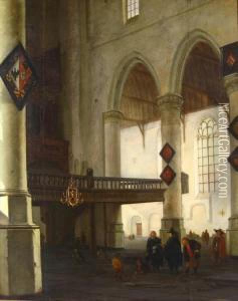Oude Kerk In Delft Oil Painting - Hendrick Van Vliet