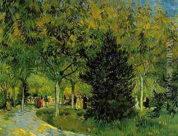 Lane In The Public Garden At Arles A Oil Painting - Vincent Van Gogh
