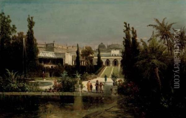 Garden In Constantinople Oil Painting - Josef Thoma