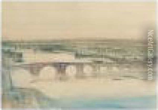 Berwick Bridge Oil Painting - David Young Cameron