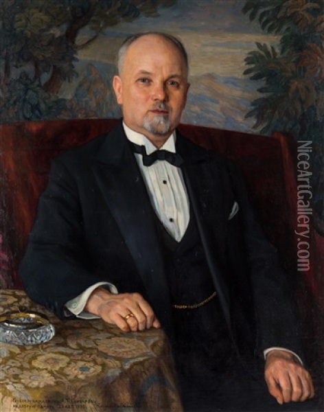 Portrait Of A. T. Goncharov Oil Painting - Nikolai Petrovich Bogdanov-Bel'sky