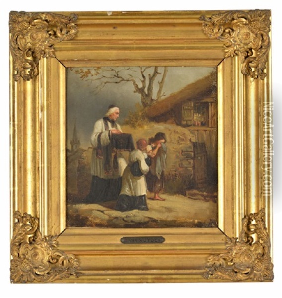 Le Viatique Oil Painting - Alfred van (Jacques) Muyden