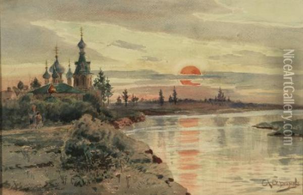 Sunset Oil Painting - Khrenov