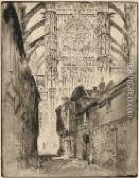 Rose Window, 
Beauvais Oil Painting - Joseph Pennell