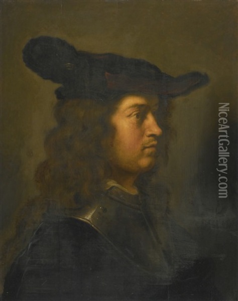 Portrait Of A Young Man In Profile Oil Painting -  Rembrandt van Rijn