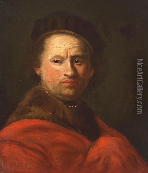 A Self Portrait Oil Painting - Rembrandt Van Rijn