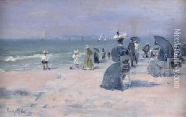 The Sands At Trouville Oil Painting - Emily Murray Paterson