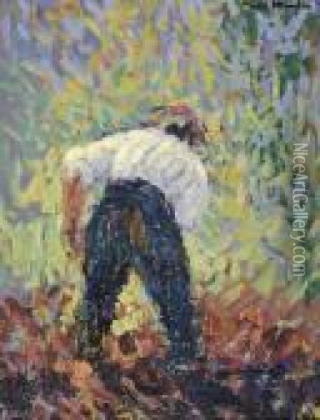 Un Jardinier Au Travail Oil Painting - Henri Martin