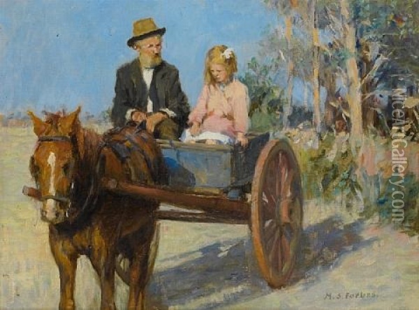 A Ride Across The Fields Oil Painting - Maud Stanhope Forbes