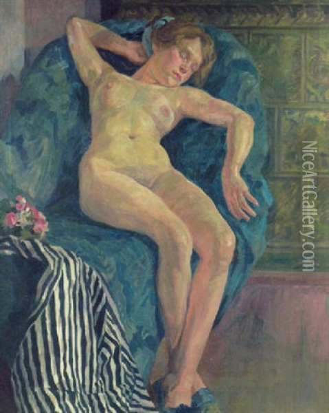 Weiblicher Akt Oil Painting - Gustav Wustmann