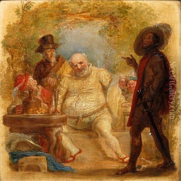 Falstaff, A Scene From Henry Iv Oil Painting - John Masey Wright