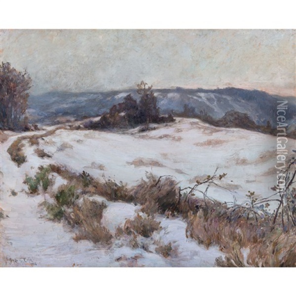 Snow Effect On The Hills Of Cernay Oil Painting - Marc Aurele de Foy Suzor-Cote