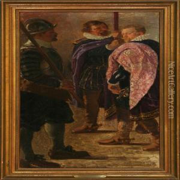 From The Coronation Of King Christian Iv Of Denmark Oil Painting - Rasmus Christiansen