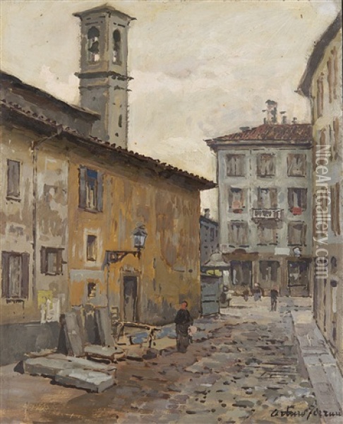 Scorcio Cittadino Oil Painting - Arturo Ferrari