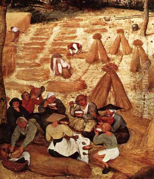 The Corn Harvest (detail) 4 Oil Painting - Pieter the Elder Bruegel