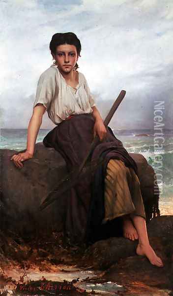 Fishergirl, 1876 Oil Painting - Victor Zhirion