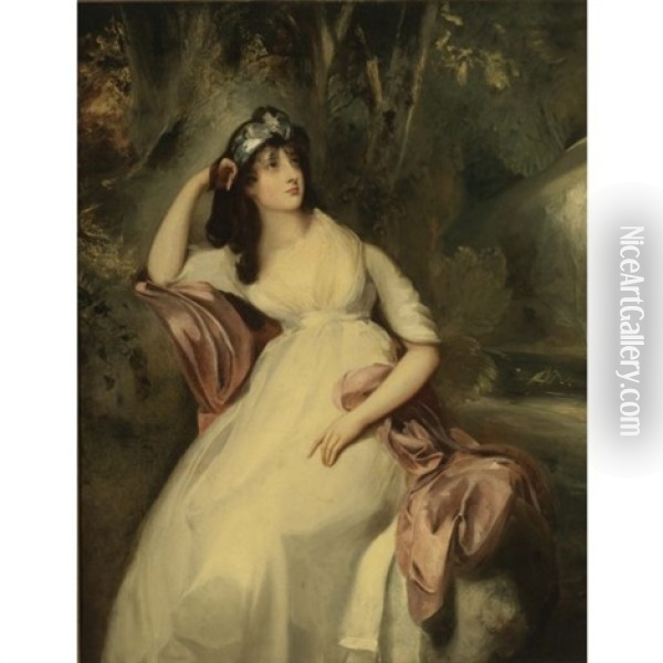 Full Length Portrait Of Sally Siddons Oil Painting - Thomas Lawrence
