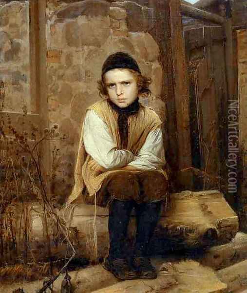 Insulted Jewish Boy Oil Painting - Ivan Nikolaevich Kramskoy