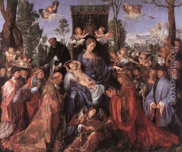 Feast of the Rose Garlands Oil Painting - Albrecht Durer