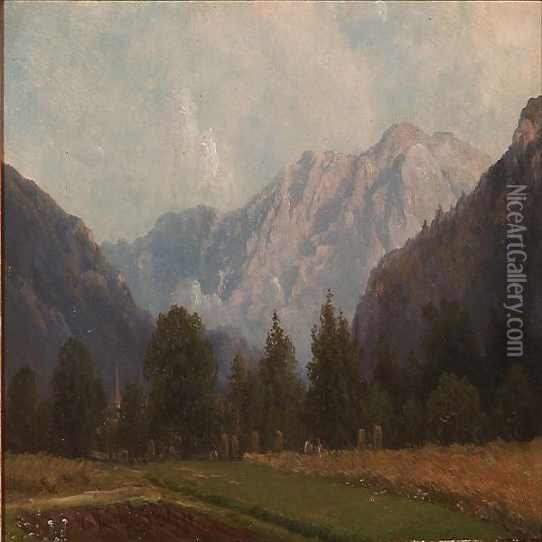 Find So I Norge Oil Painting - Johannes-Bertholomaus Dutntze
