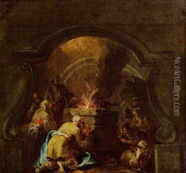 Noahs Opfer Oil Painting - Martin Johann (Kremser Schmidt) Schmidt