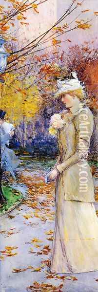 Indian Summer in Madison Square Oil Painting - Childe Hassam