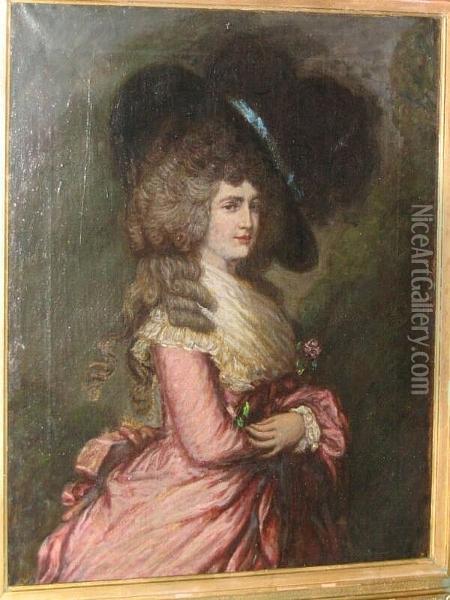 Portrait Of Georgiana, Duchess Of Devonshire Oil Painting - Thomas Gainsborough