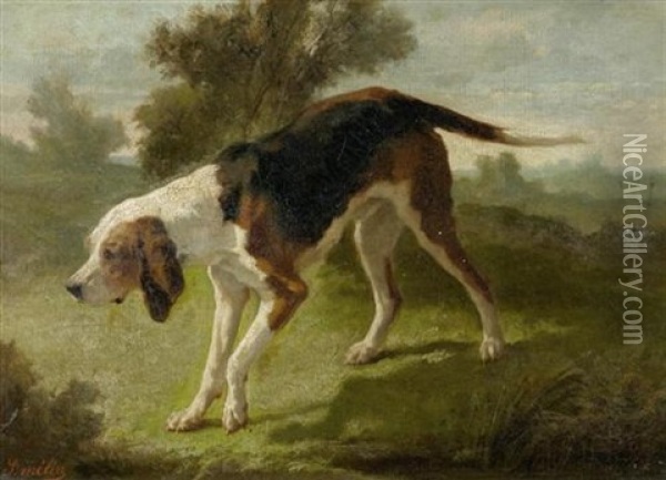 Der Jagdhund Oil Painting - Joseph Urbain Melin