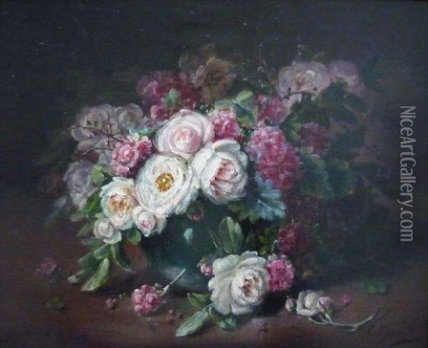 Jetee De Fleurs. Oil Painting - Clement Gontier