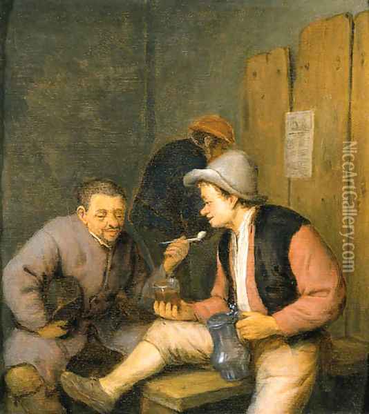 Peasants drinking Oil Painting - Adriaen Jansz. Van Ostade