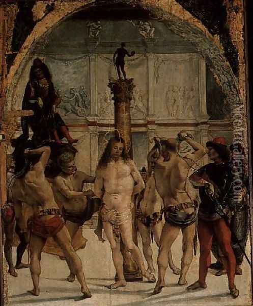 Flagellation of Christ Oil Painting - Luca Signorelli