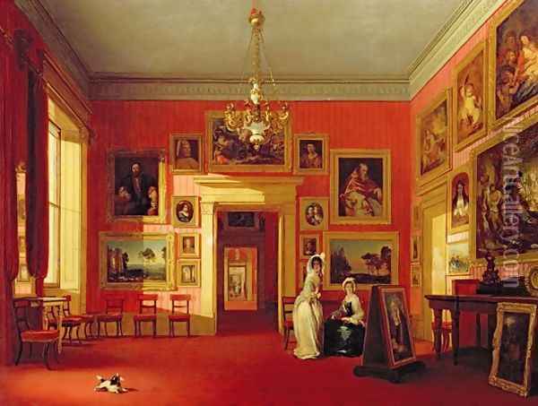 Lord Northwicks Picture Gallery at Thirlestaine House Oil Painting - Robert Huskisson