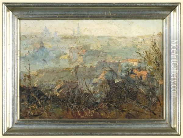 View To Lvov Oil Painting - Erno Erb