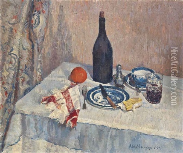 A Light Lunch Oil Painting - James Bolivar Manson