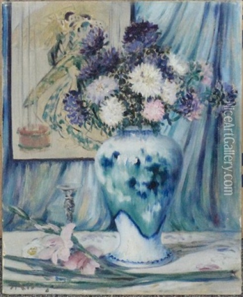 Floral Arrangement Oil Painting - Everett Lloyd Bryant