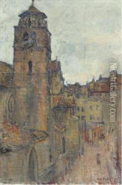 Eglise De La Madeleine (geneve) Oil Painting - Edouard Vallet