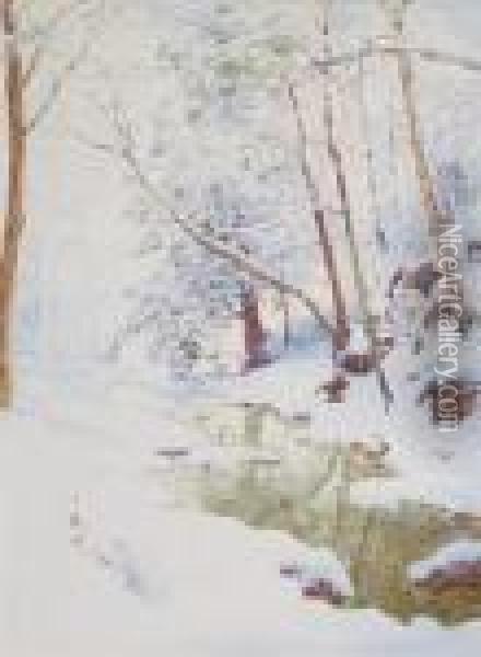 A Stream In Winter Oil Painting - Walter Launt Palmer