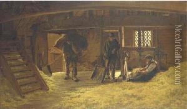 Packing The Golden Hops Oil Painting - William Biscombe Gardner
