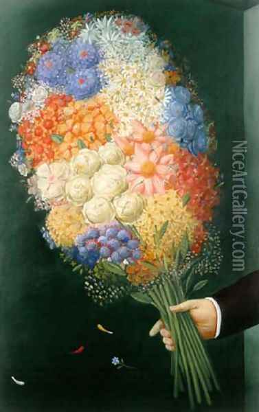 Flowers Flores Oil Painting - Fernando Botero