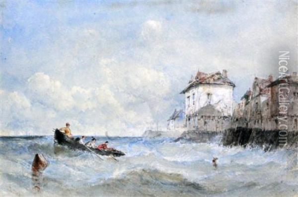 Fishing Boat Off The French Coast Oil Painting - Edward Tucker