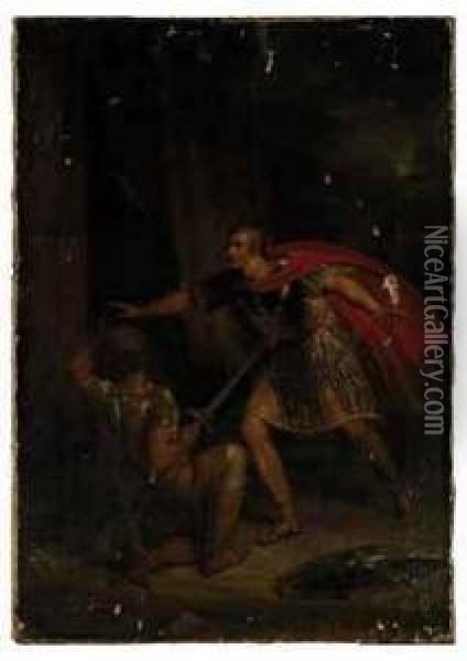 A Roman Duel Oil Painting - Sir James Thornhill