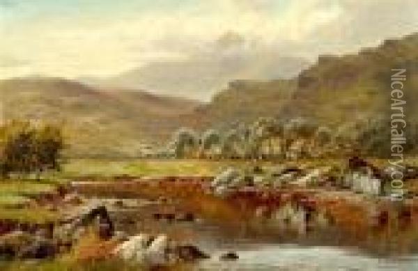 On The Llugwy Oil Painting - William Henry Mander